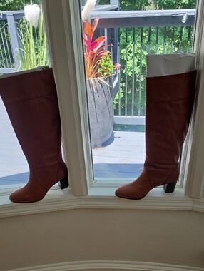 J. Crew Tall Brown Leather Over-the-Knee Boots